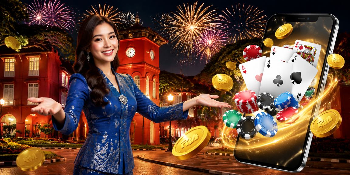 Pemain poker dengan baju kurung tradisional Melaka
